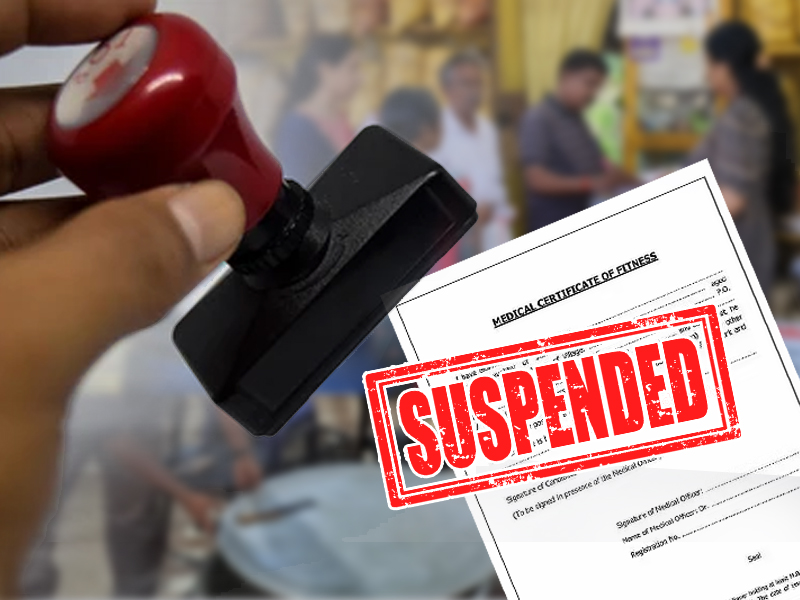 Food safety: Licenses of doctors who issue fake medical certificates will be suspended
